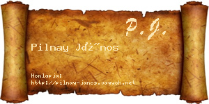 Pilnay János névjegykártya